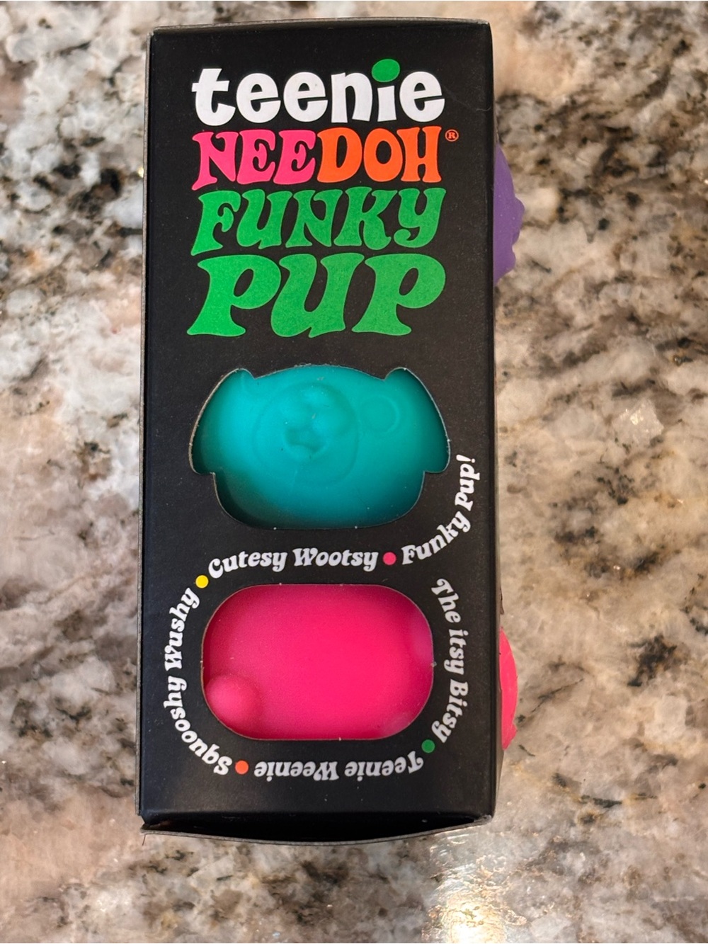 Schylling Teenie NeeDoh Funky Pup 3-Pack - Purple, Hot Pink and Teal - Picture 3 of 4
